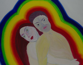 Paar, 2014, 50x40 cm, Acryl auf Karton
