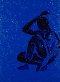 blaue Frau, 2012, 30x40 cm, Oel auf Leinwand