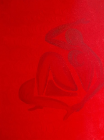 rote Frau, 2012, 40x80 cm, Oel auf Leinwand